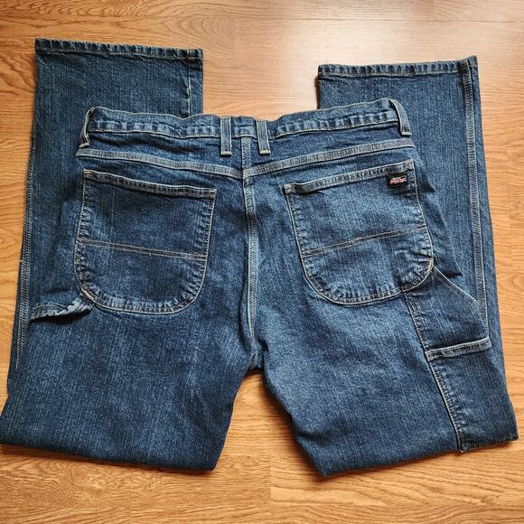 Dickies Carpenter Jeans Mens Size 36x32 Blue Denim Utility Workwear Blue - Picture 5 of 11